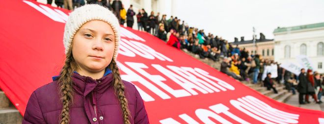 Greta Thunberg auf dem NowWeHaveTo – Climate March in Helsinki Foto: © Jonne Sippola / Greenpeace
