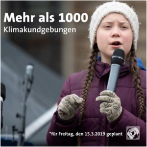 Klimaaktivistin Greta Thunberg mit Mikro